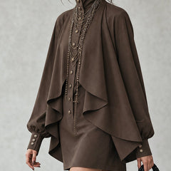 Ophelia High-Neck Cape Mini Dress