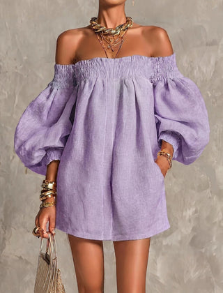Rosaline Off-Shoulder Puff-Sleeve Mini Dress