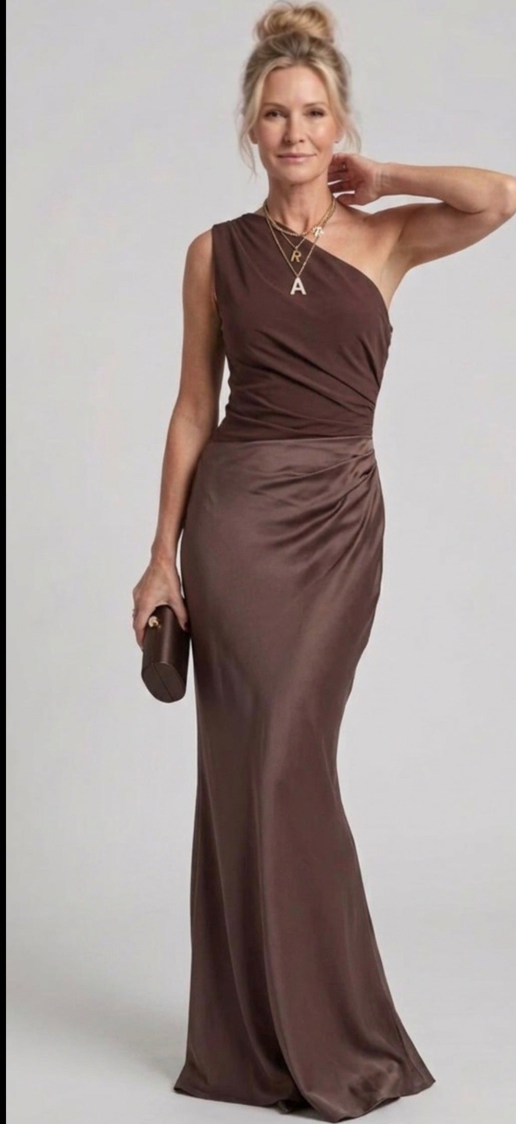 Sophia Satin Maxi Dress with a Guilt