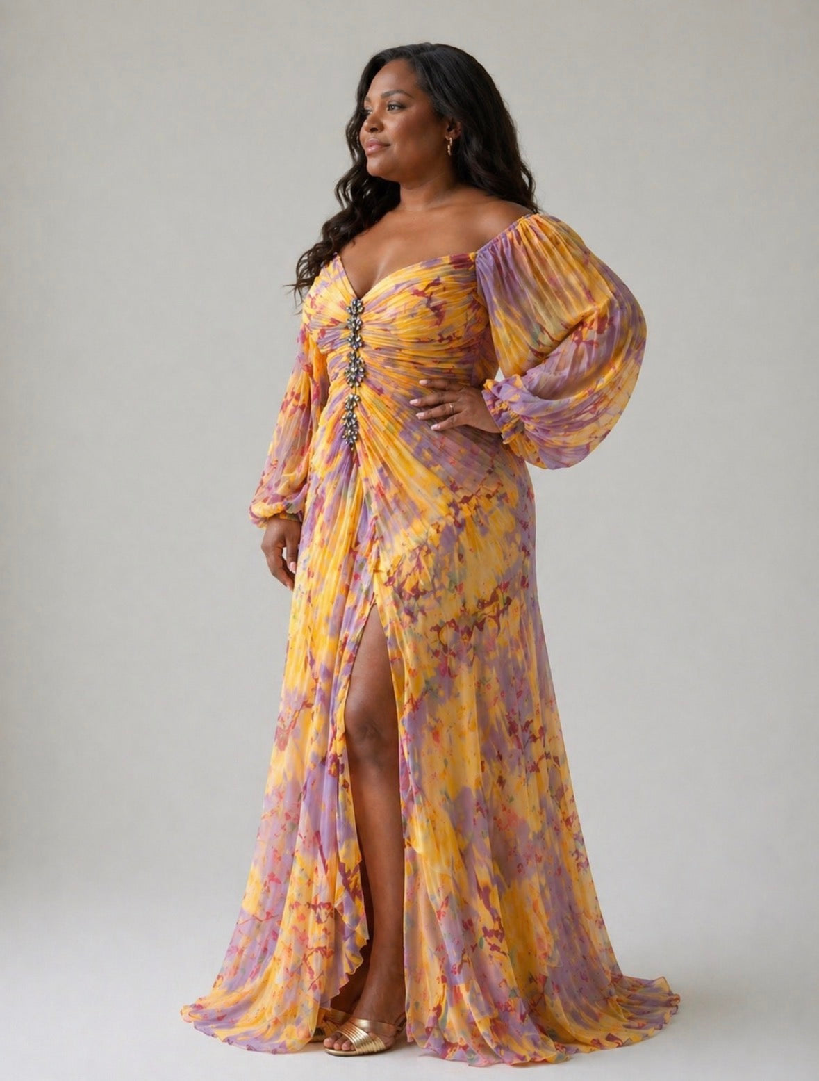 Kristine Elegant Dress With V-Neck