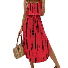 Sleeveless tie dye dress side view