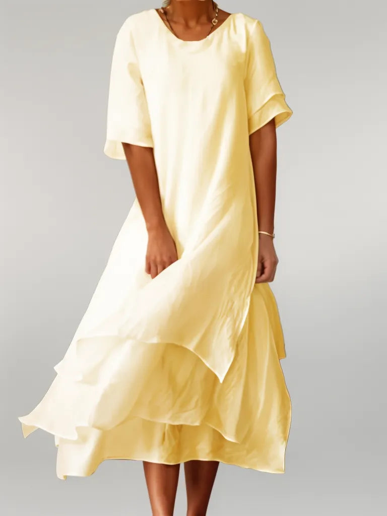 Tiered maxi dress in a soft colourway
