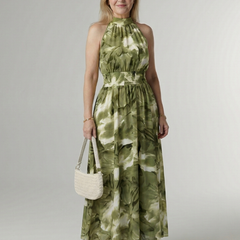 Sylin Gathered Halter Midi Dress