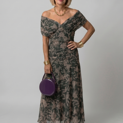 Calen Off Shoulder Flow Midi Dress