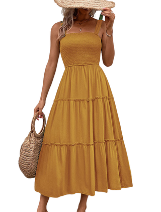 Sundress showing the shirred bodice
