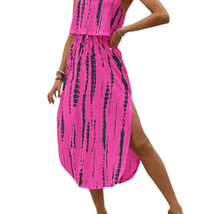 Tie dye floral dress in a soft colourway