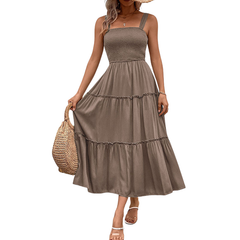 Shirred sundress in a blue colourway