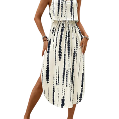 Tie dye floral dress front view