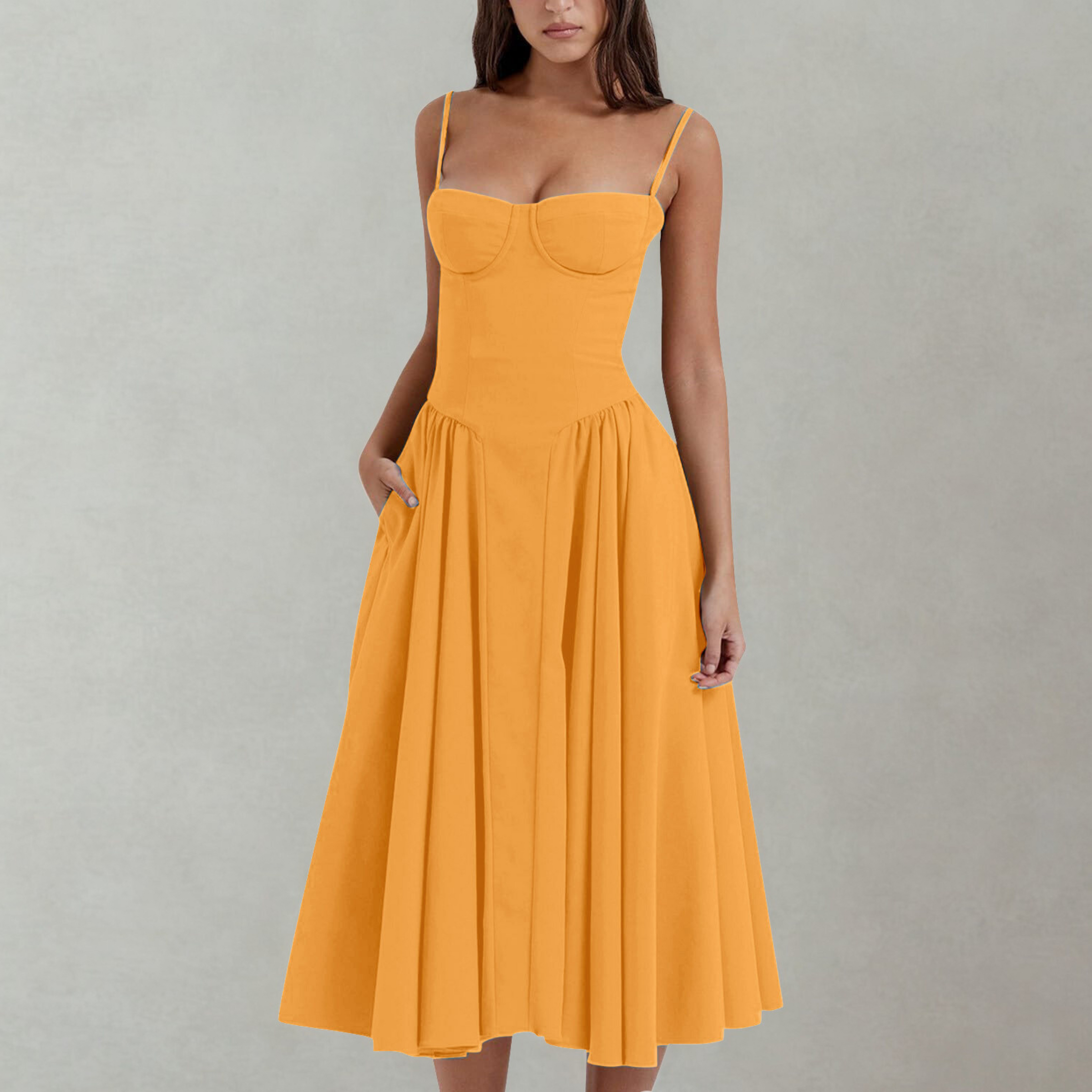 Midi dress shown from the side