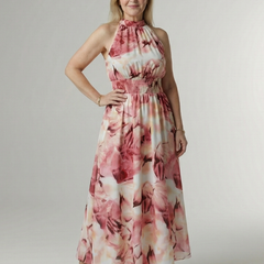 Sylin Gathered Halter Midi Dress