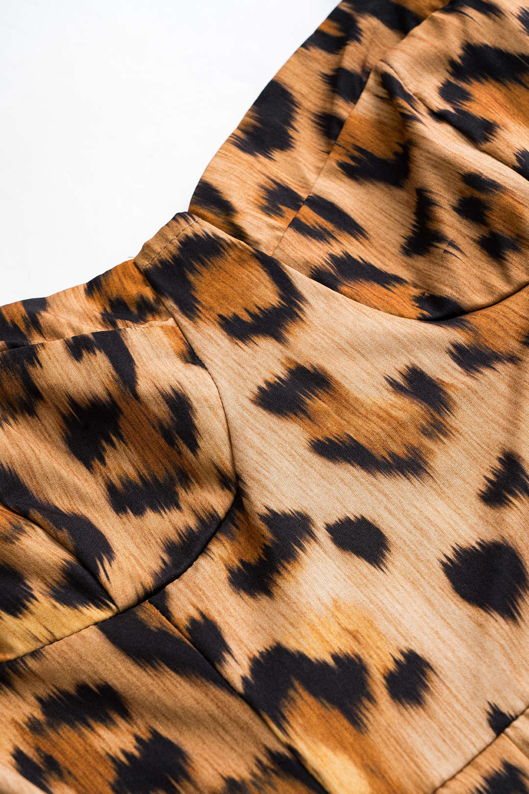 Bianca dress leopard print fabric close up