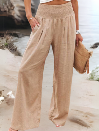 Penny wide leg beach pants front view