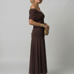 Calen Off Shoulder Flow Midi Dress