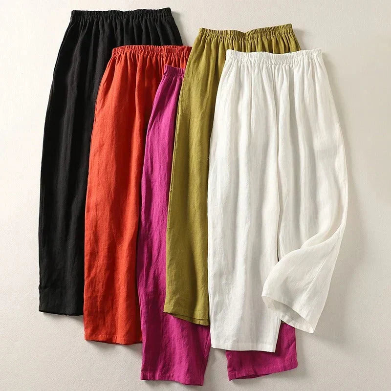 Karina linen pants front view