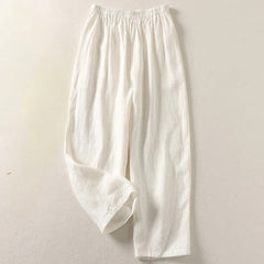 Carolina linen trousers elasticated back waist