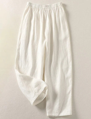 Carolina linen trousers elasticated back waist
