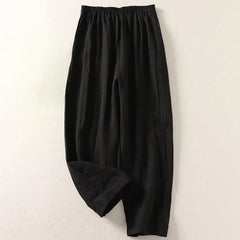 Carolina linen trousers side pocket detail