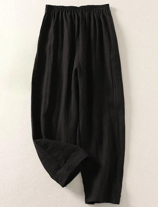 Carolina linen trousers side pocket detail