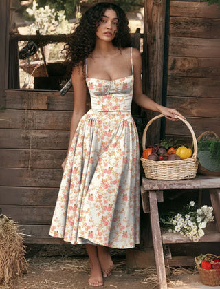 Floral print bodycon midi dress in a further colourway