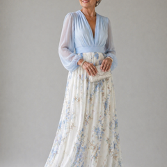 Peniel Maxi Dress in Elegant Floral Print
