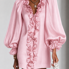 Ottilie Ruffled Puff-Sleeve Mini Dress