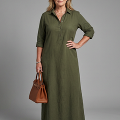 Veronica Long Sleeve Relaxed Silhouette Maxi Dress