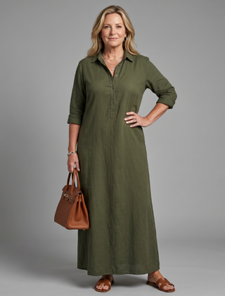 Veronica Long Sleeve Relaxed Silhouette Maxi Dress
