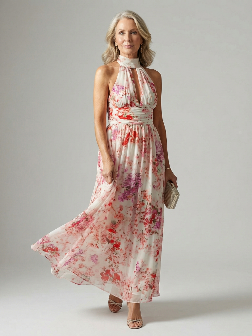 Elyon Easy Flow Maxi Dress with Halter Neckline