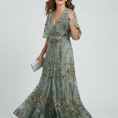 Selora Halter Bloom Flow Maxi Dress, Sleeveless Floral Pull-On Dress