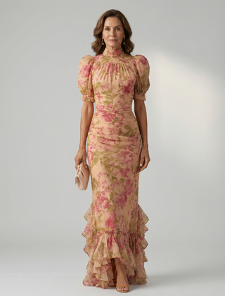 Vianne Gentle High Neck Maxi Dress
