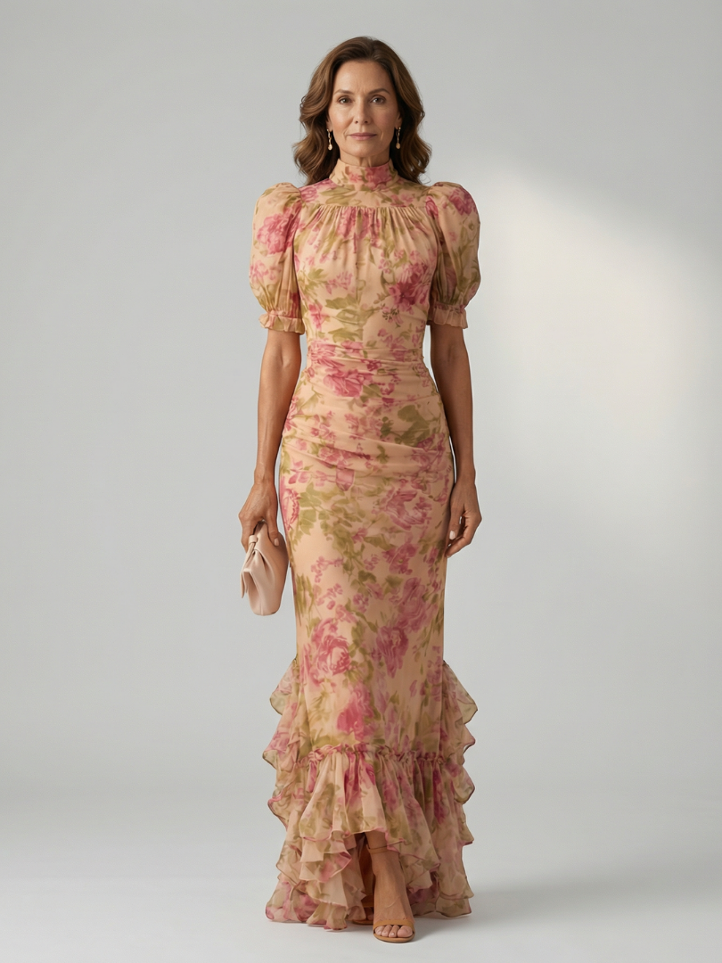 Vianne Gentle High Neck Maxi Dress