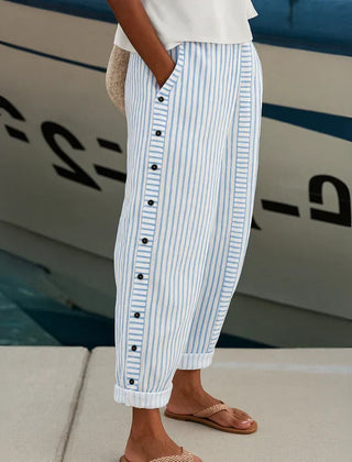 Megan striped trousers shown in a second colourway
