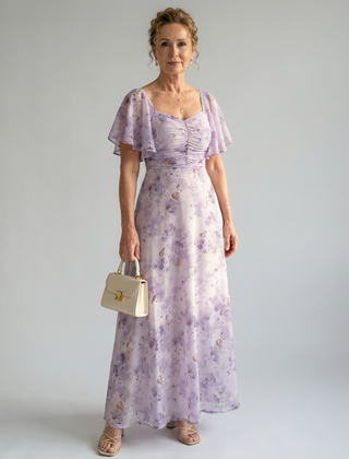 Vaelis Flutter Sleeve Midi Dress