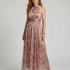 Beatrice Textured Finish Sleeveless Midi Dress