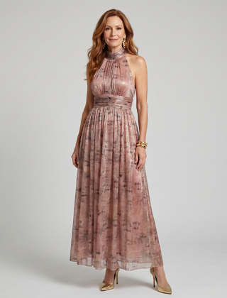 Beatrice Textured Finish Sleeveless Midi Dress