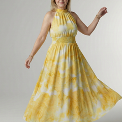 Sylin Gathered Halter Midi Dress