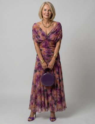 Calen Off Shoulder Flow Midi Dress