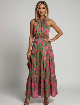 Rowen Draped Halter Midi Dress