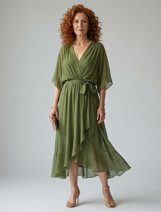 Elric Light Drape Midi Dress