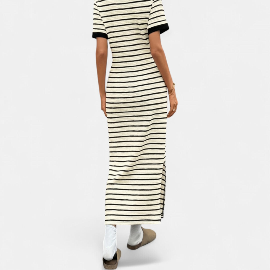 Polo collar and stripe detail