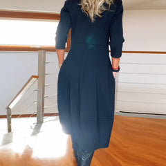 Anora dress round neckline detail