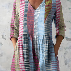 Model wearing the Margo multicolour long blouse