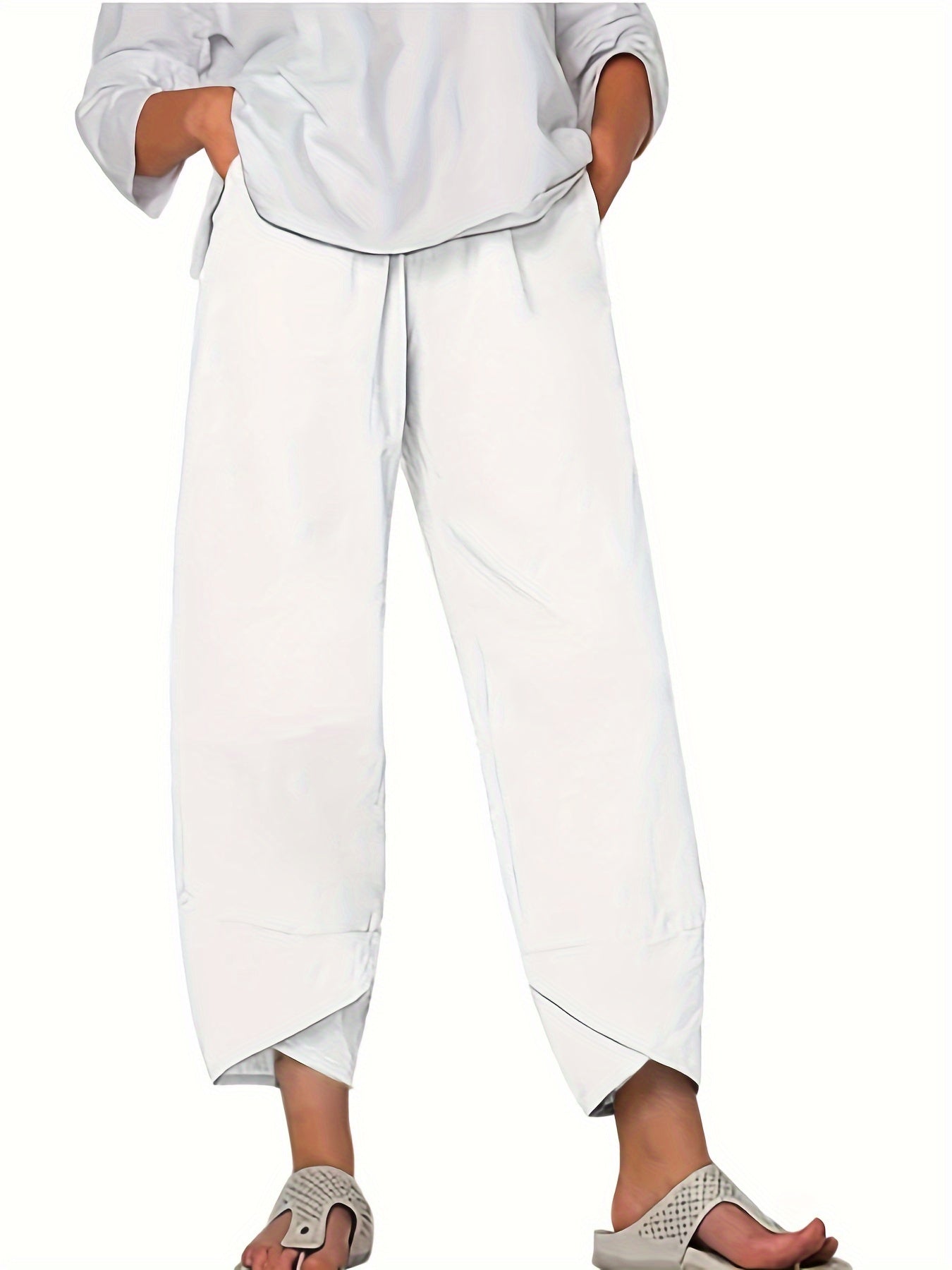 Kaeli trousers in a solid neutral shade
