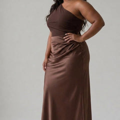 Sophia Satin Maxi Dress with a Guilt
