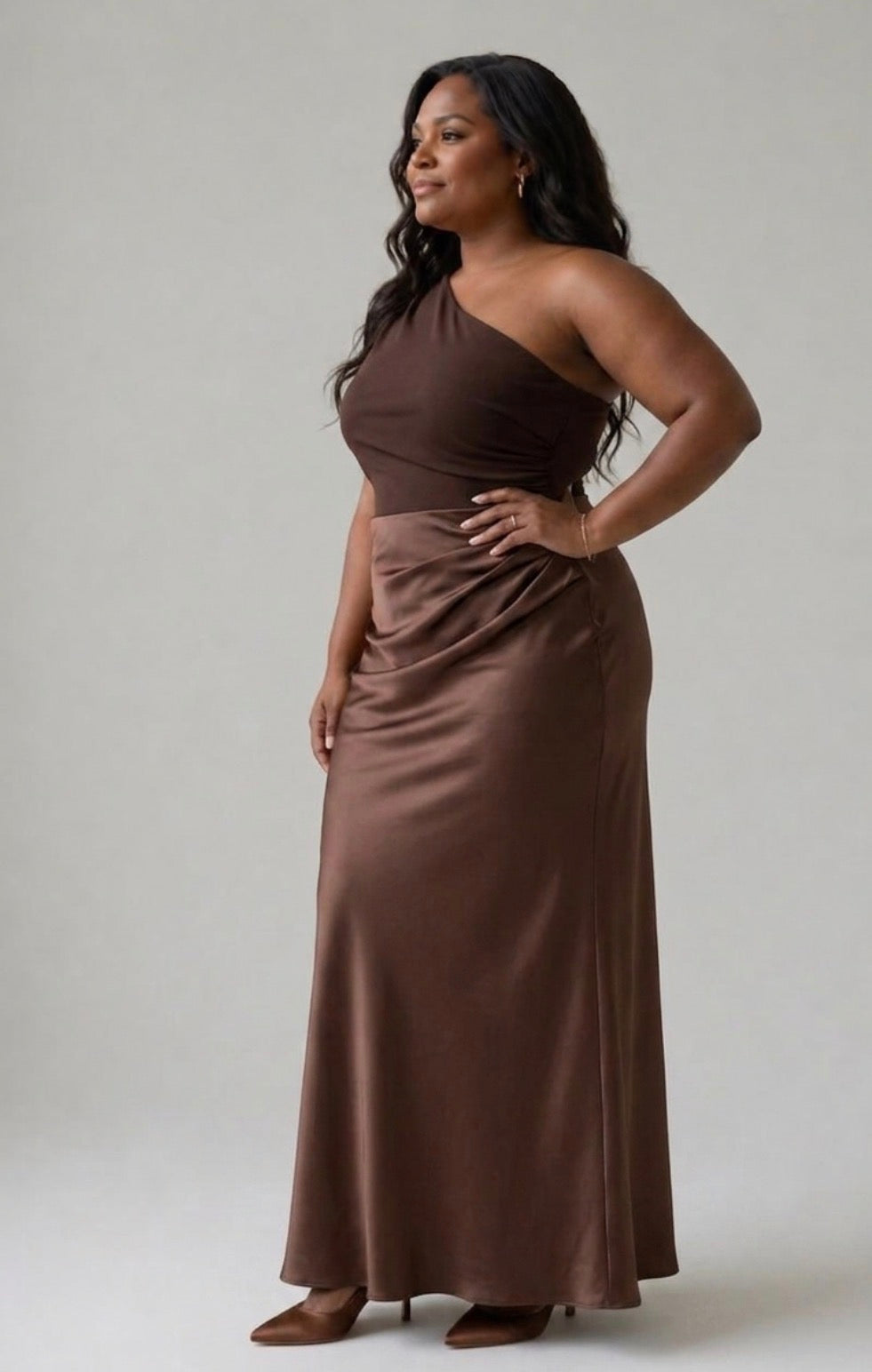 Sophia Satin Maxi Dress with a Guilt