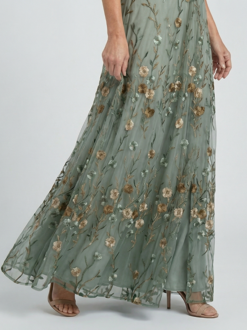 Selora Halter Bloom Flow Maxi Dress, Sleeveless Floral Pull-On Dress