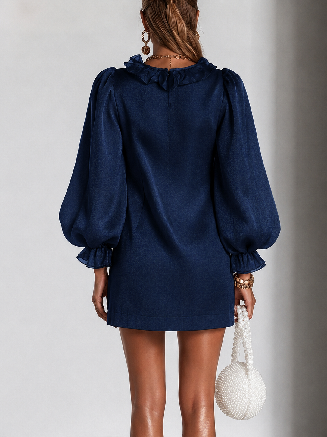 Antoinette Ruffled Puff-Sleeve Mini Dress