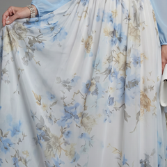 Augusta V Neck Sheer Bodice Floral Maxi Dress