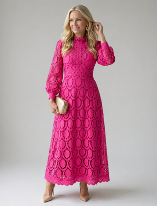 Eloah Lace Midi Dress, Elegant Lace Dress for Special Occasions