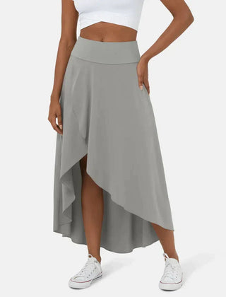 Asymmetric midi skirt in a bright colourway